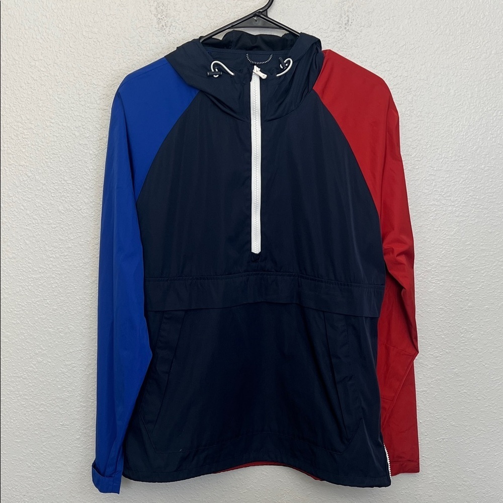 Michael Kors Colorblock Pullover Logo Windbreaker Red/Blue Size Medium